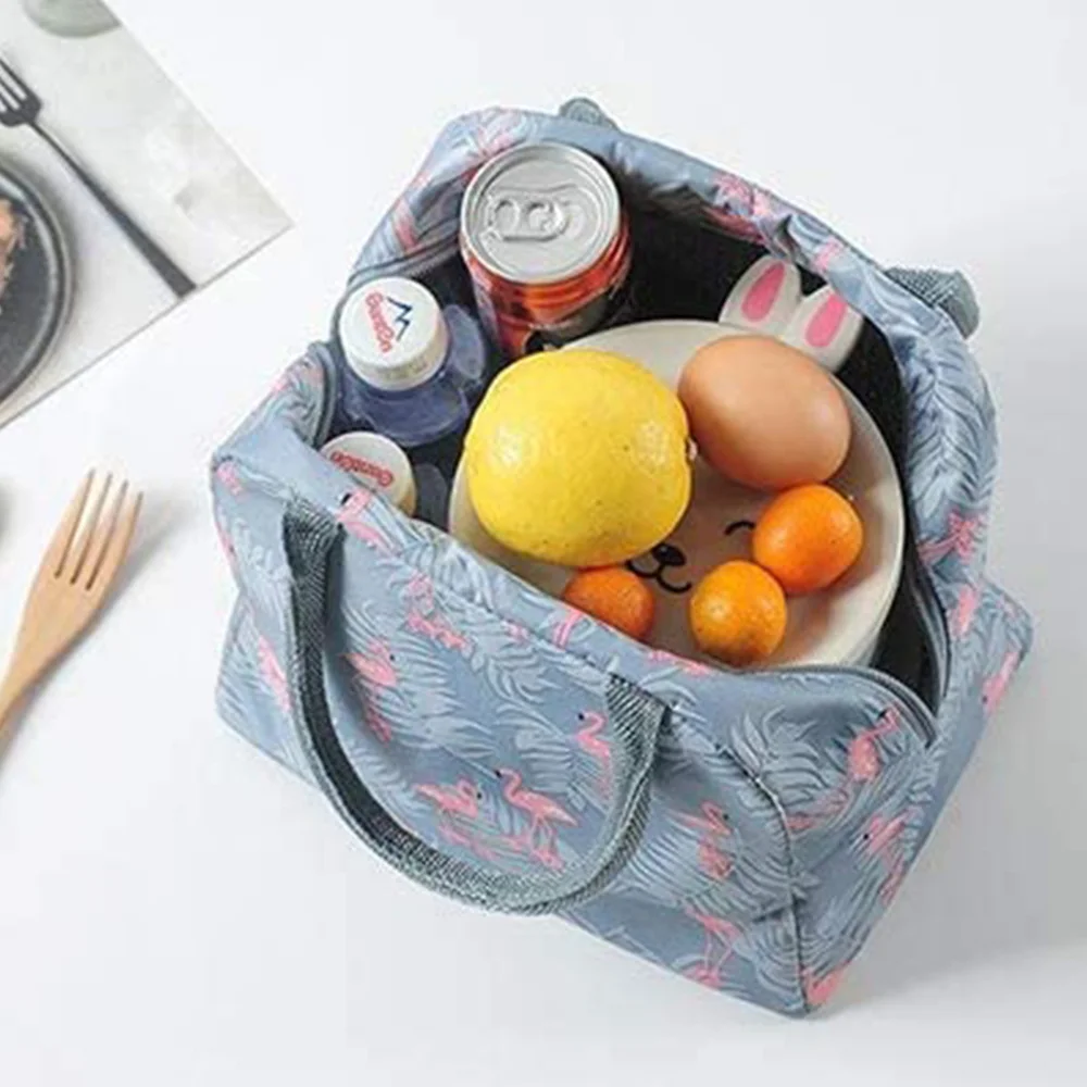 Custom Name Lunch Bag for Women Portable Lunch Box Cooler Pack Cartoon Print Handbag Thermal Picnic Food Bag Lunch Bags for Work