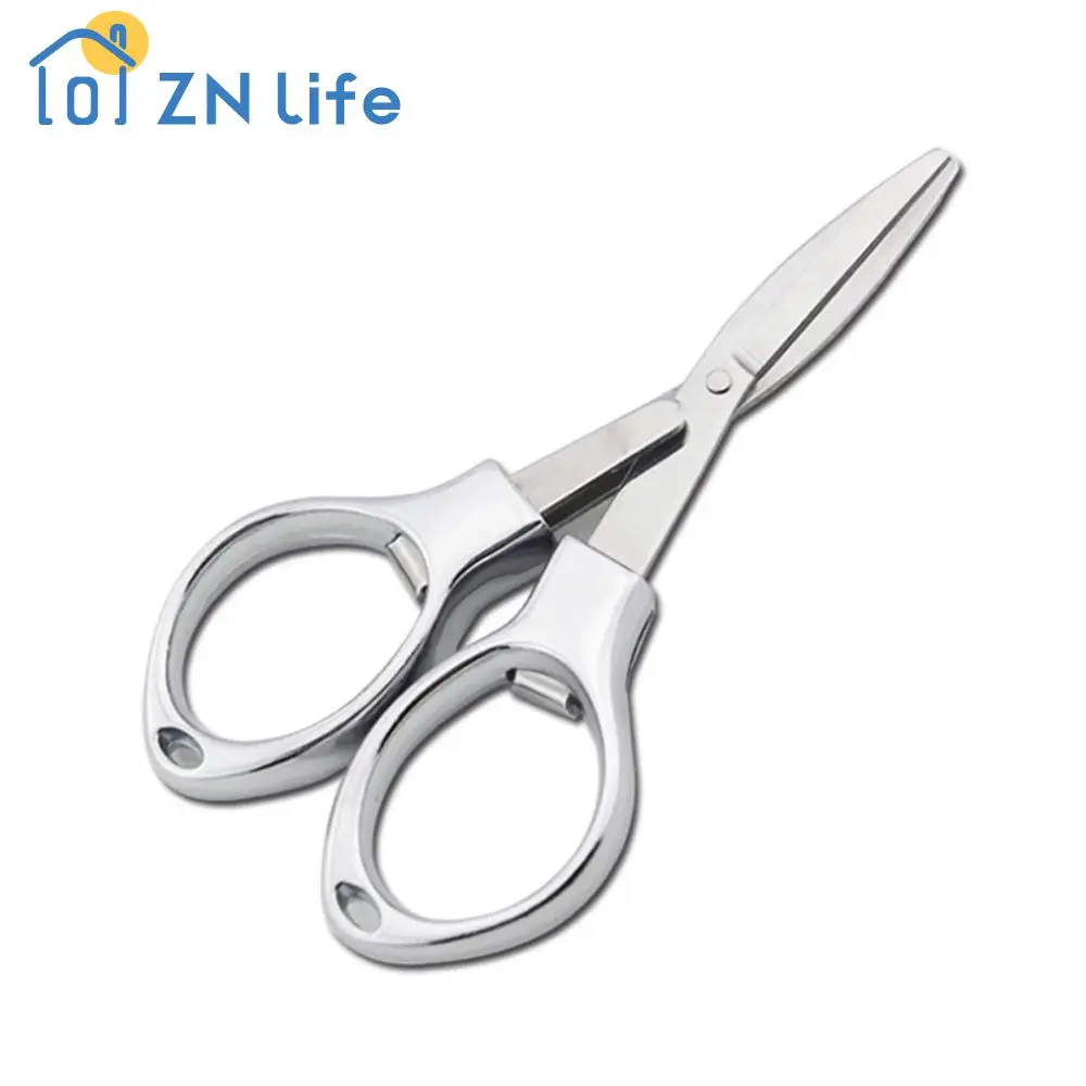 Mini Scissors Foldable Small Silver Stainless Steel Home Furnishing Stainless Steel Scissors Preferred Material Sharp Cutting