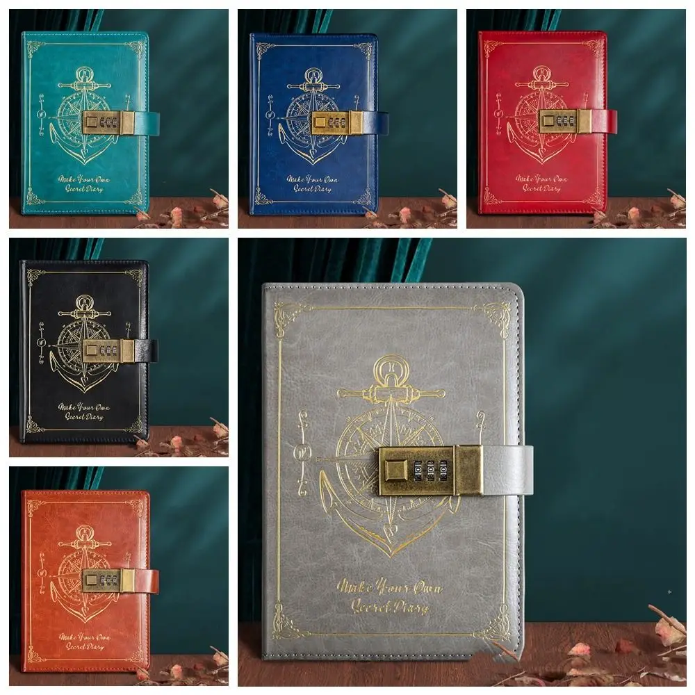 Stationery Password Notebook Protecting Secrets Retro A5 Notebook with Lock Stain Resistant Diary Book Travelers Journal
