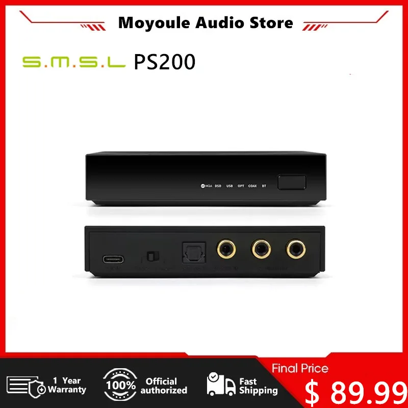 

SMSL PS200 Mini DAC ESS ES9039Q2M MQA MQA-CD Decoding