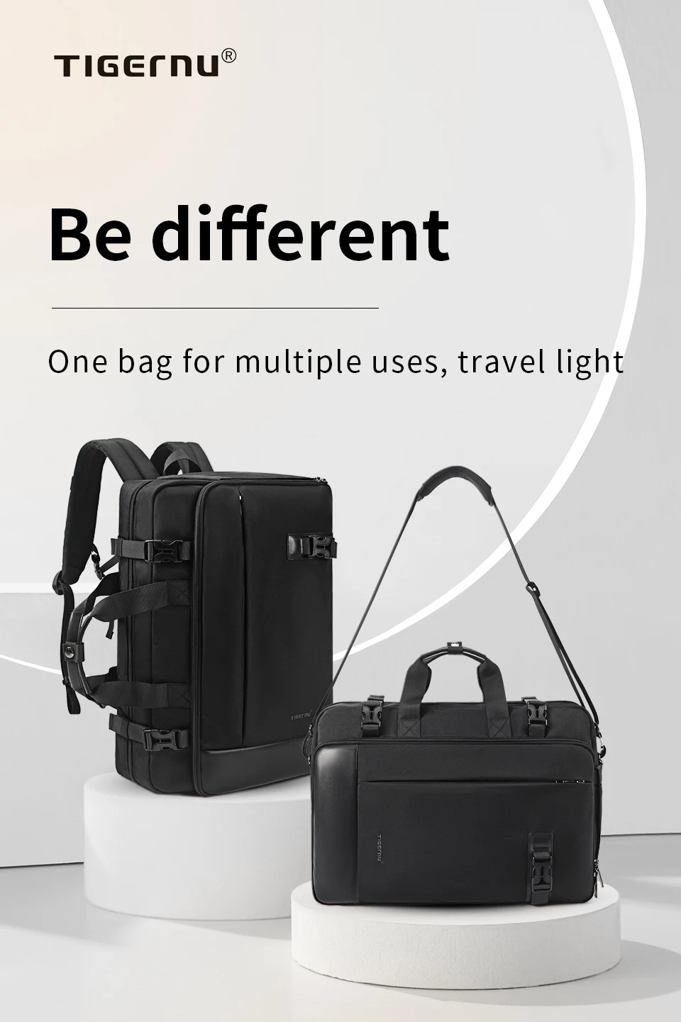 Tigernu Reiserucksack Herren Handtaschen Laptop-Rucksack für 17-Zoll-Laptops Schultertasche Reisetasche 3-in-1-Taschen für Herren Schultaschen Rucksack – Detail 1