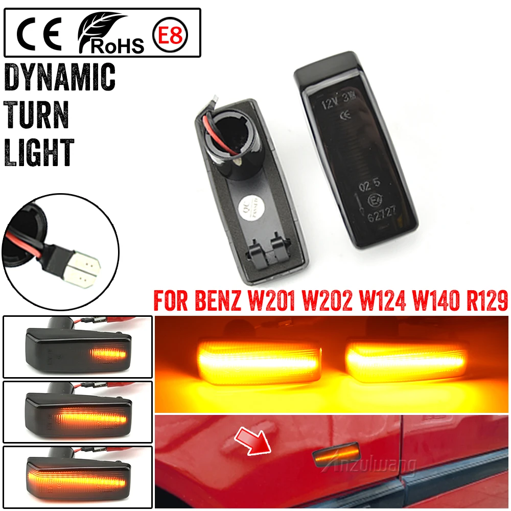 

LED Side Marker Lights Car Turn Signal Repeater Lamp For Mercedes-Benz W201 190 W202 W124 W140 R129 SL-CLASS