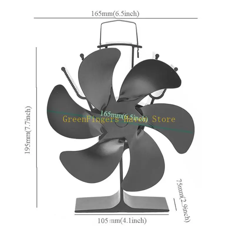 F68D SF306G موقد يعمل بالطاقة الحرارية محدث بمروحة تدفق هواء أكبر يعمل بالطاقة الحرارية 6 شفرات