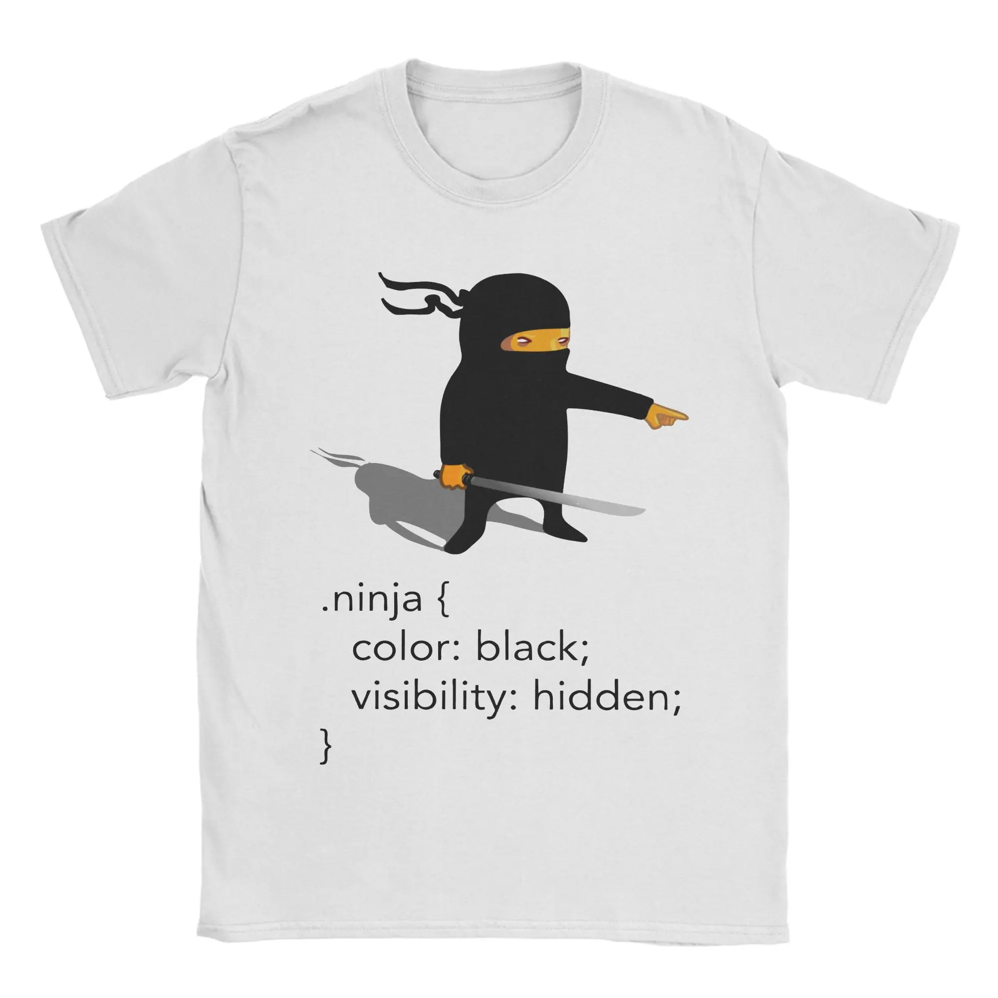 Geek CSS Jokes Ninja T Shirts Men Women's 100% Cotton T-Shirt Developer Programmer Coder Tees Short Sleeve Clothes 4XL 5XL 6XL