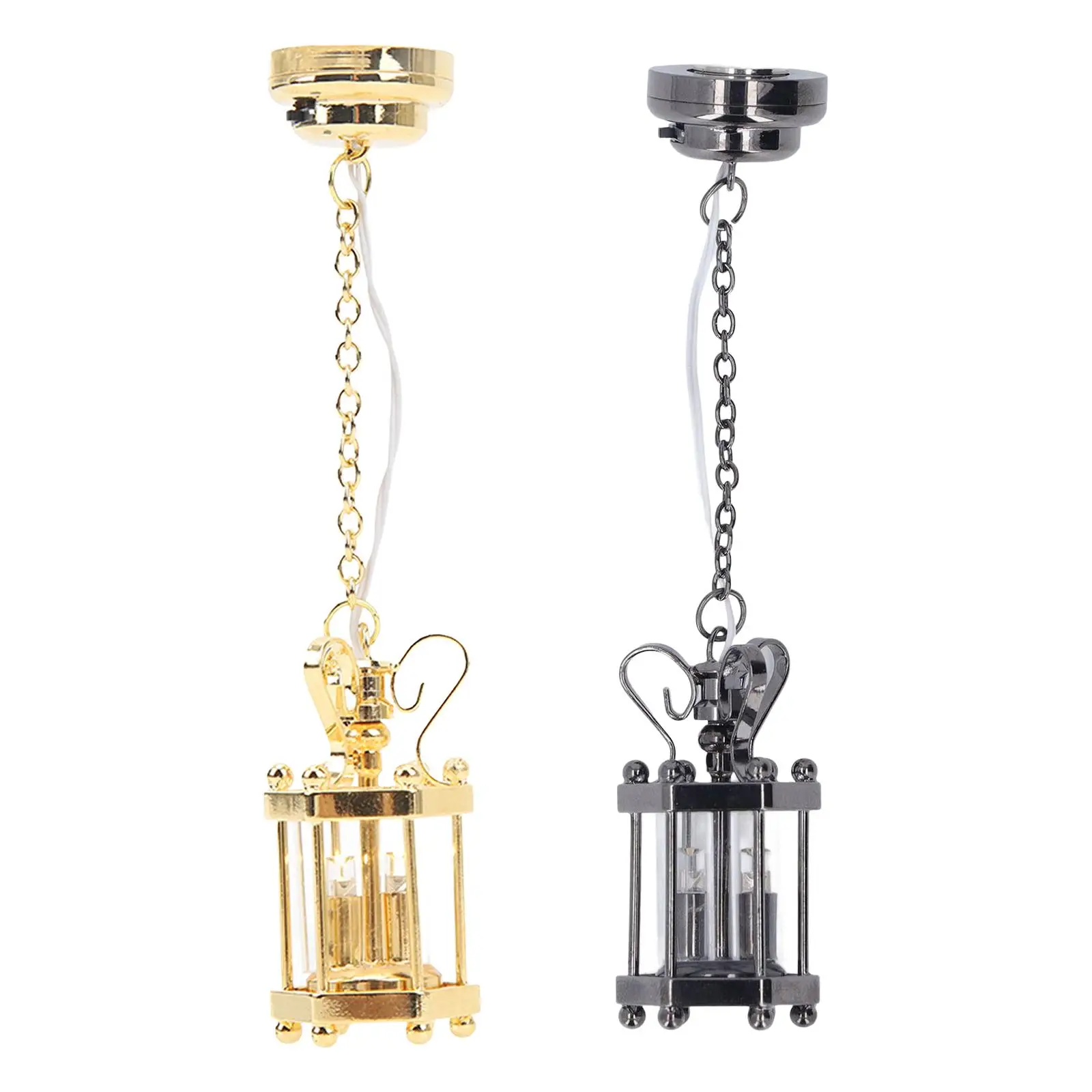 1 12 Dollhouse Miniature Chandelier Ceiling Light LED Lamp Model Metal Decor for Miniature Dollhouse Furniture Ornament