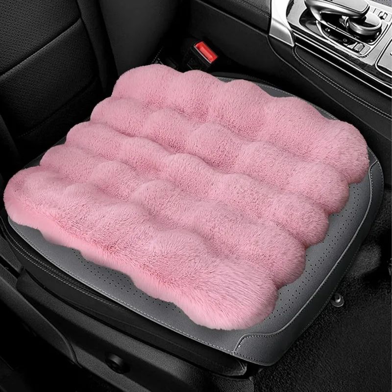 

Bubble Velvet Car Seat Cushion 3 Piece Set Winter Warm Soft Synthetic Wool Seat Covers for Automobiles Cozy Warmth