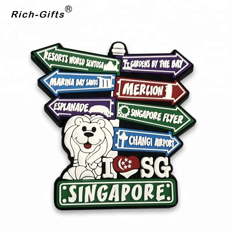 PVC Rubber Singapore Souvenir, Custom Fridge Decoration