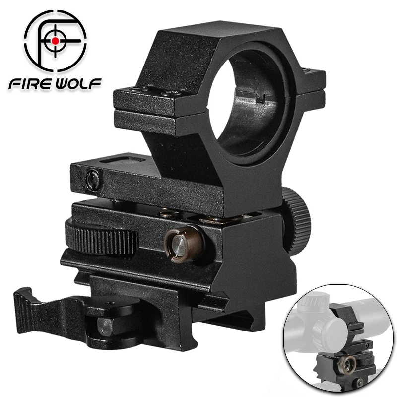 FIRE WOLF Schnellverschluss 30/25,4mm Zielfernrohrhalterung Wind- und Höhenverstellbare Taschenlampen- und Laserhalterung für 20mm Picatinny-Schiene