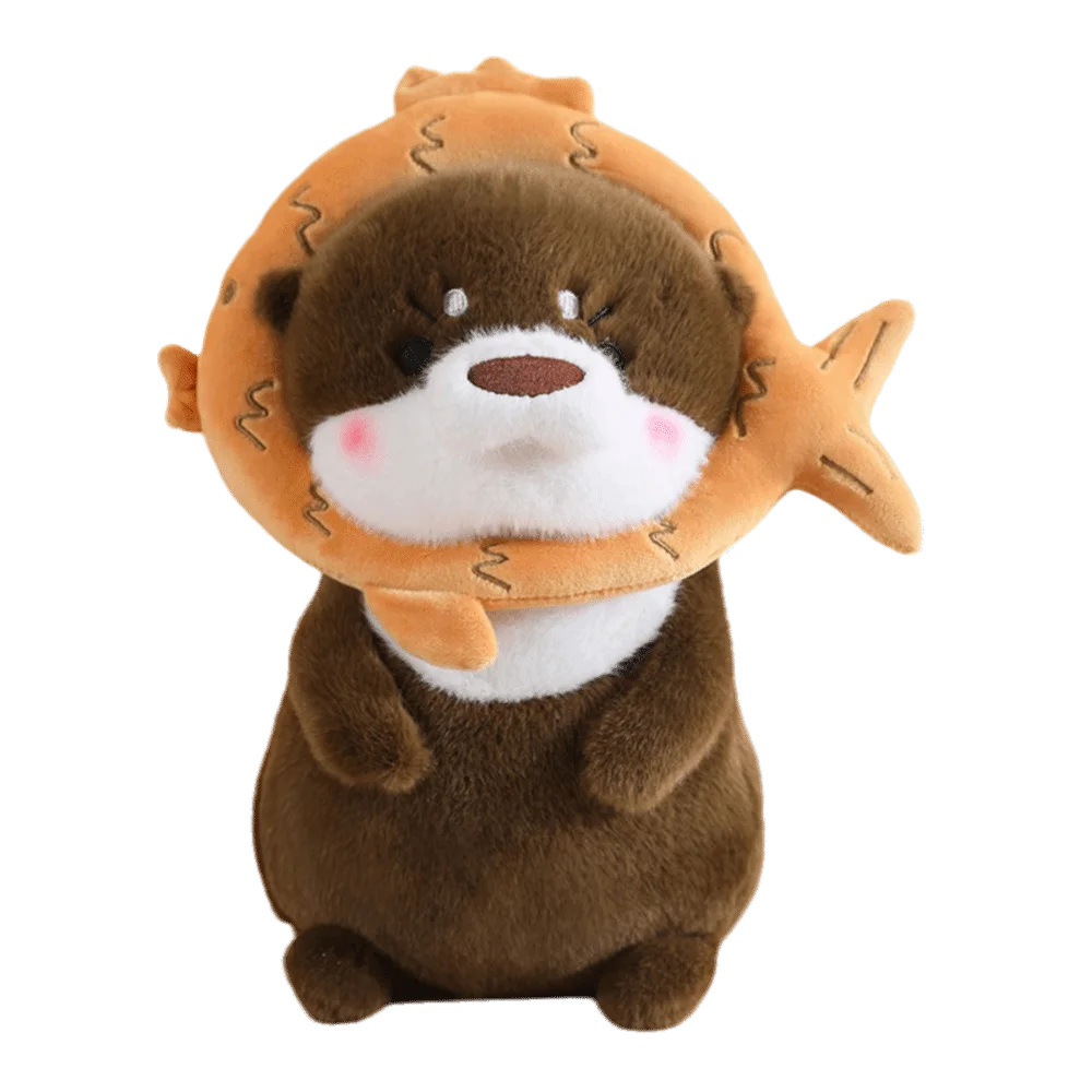 

Soft Material Otter Plush Toy Headgear design 30/40cm Fruit Otter Doll Transformable Lovely Design Cartoon Animal Toy