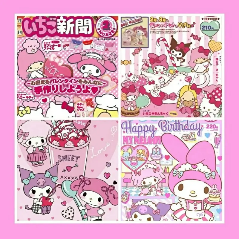 Imagem -02 - Sanrio Hello Kitty Poster Adesivos Papel de Parede Anime Decoração Dormitório Adesivo de Parede Presente Kawaii Minha Melodia 20 Pcs Conjunto