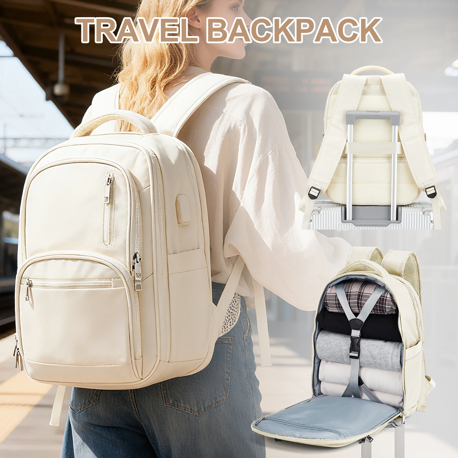 حقيبة ظهر للسفر، حقيبة ظهر متينة لشركات الطيران، حقيبة ظهر للزوجين في الحرم الجامعي الترفيهي، حقيبة ظهر متينة للنساء والرجال، حقيبة تخزين