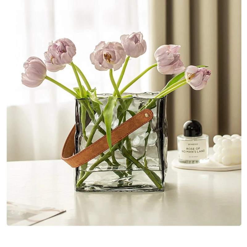 

Vase, high-end ornaments, living room flower arrangement glass, hydroponic flowers, niche entrance decoration