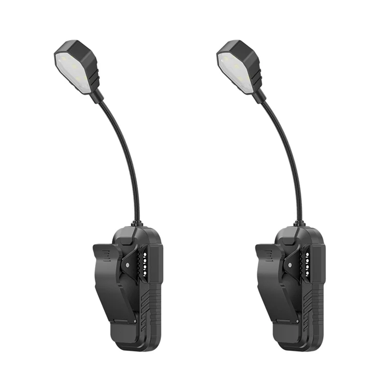 a79e-2pcs-クリップオンライト充電式読書灯モーションセンサー付き防水デスクランプ読書キャンプ釣り用