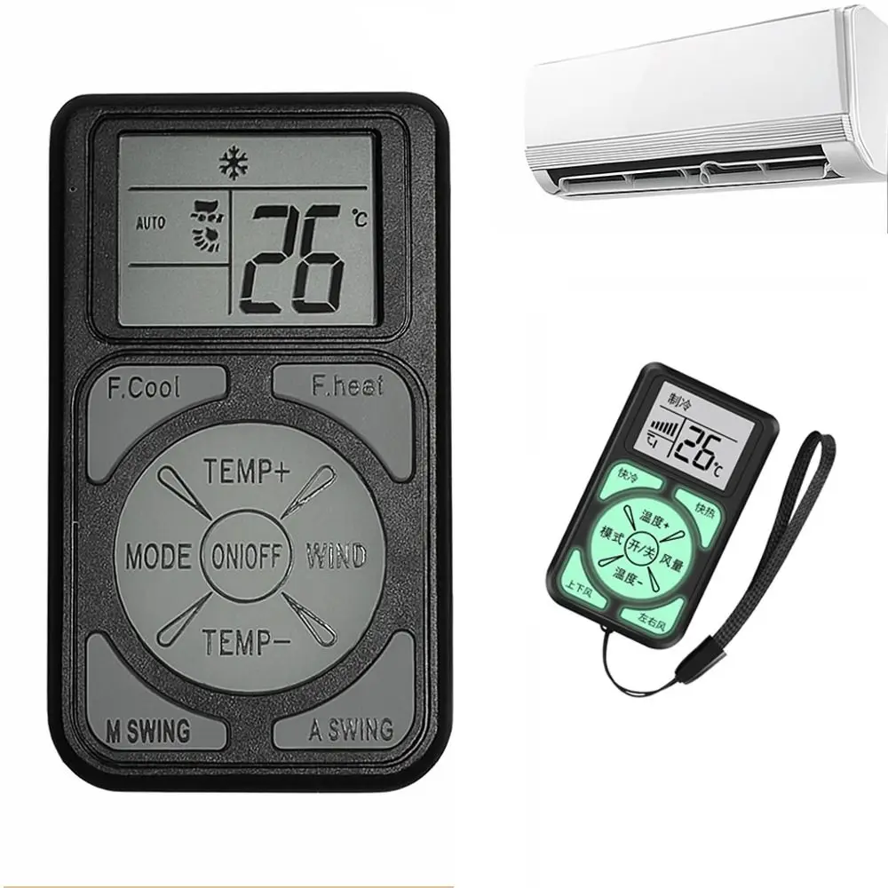 Universal A/C Remote Control With Fluorescent Buttons Air Conditioner Remote Control Compatible with All Major Air Conditioner