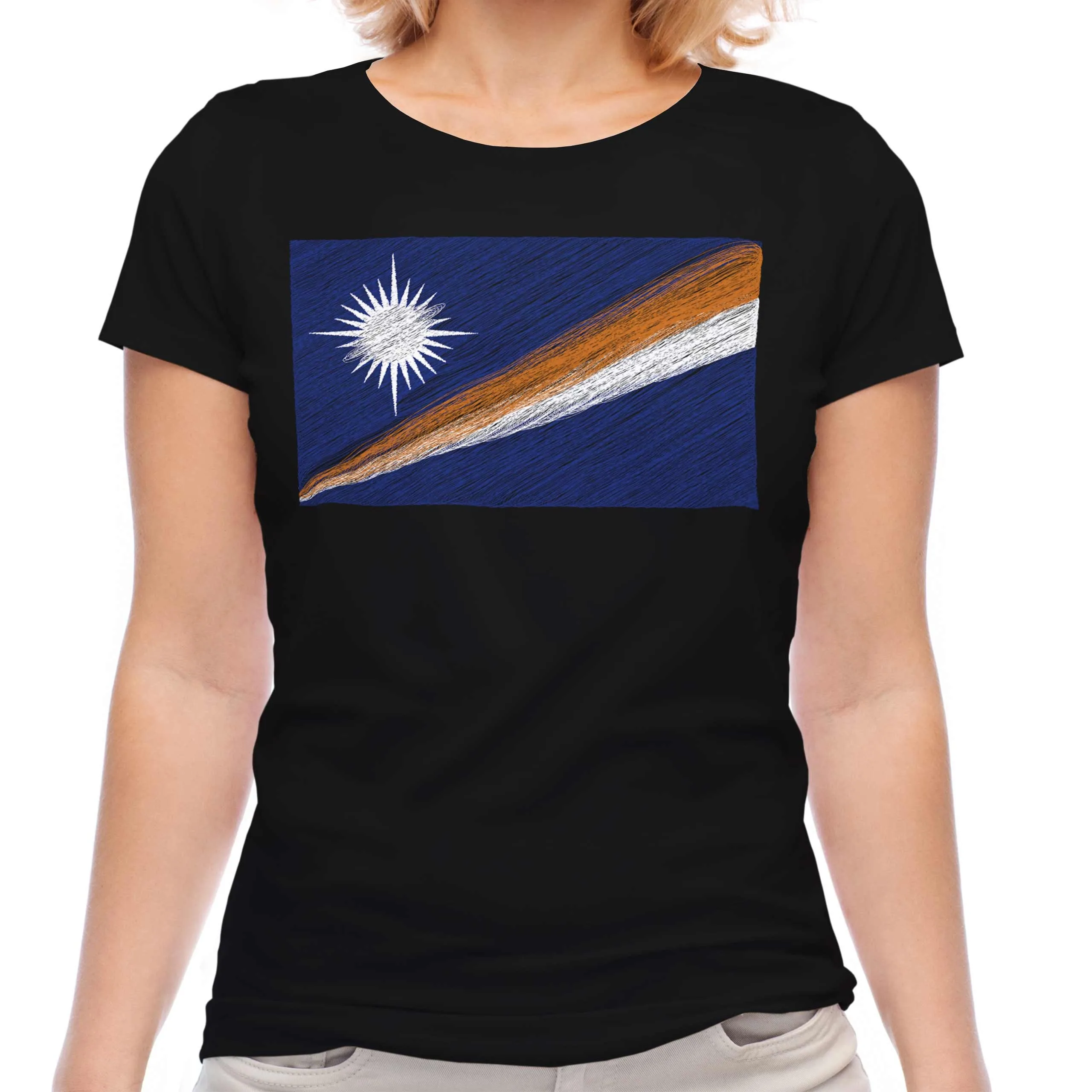 Camiseta con bandera de las Islas Marshall para mujer, Camiseta de algodón de manga corta, camisa de gran tamaño, camisetas deportivas, camiseta Y2k, ropa de calle