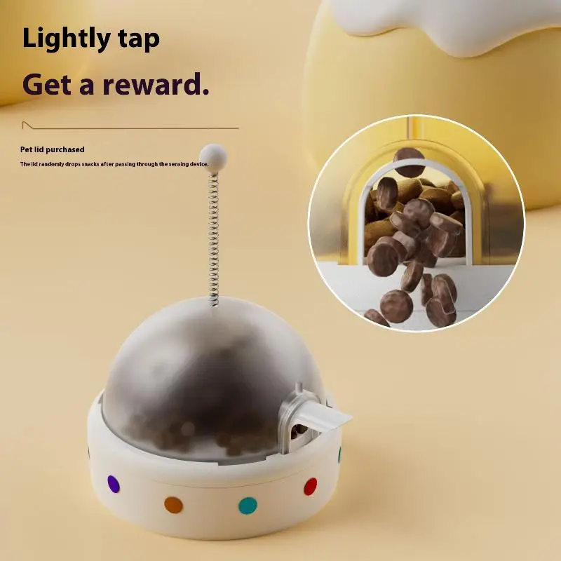 Dispensador de comida para cães e gatos, com bola, brinquedo alimentador engraçado, treinamento interativo, dispensador de comida, jogo interativo, quebra-cabeça, brinquedos sonoros