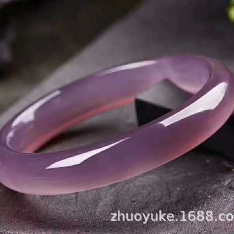 Jade Factory Wholesale Emperor Purple Agate Chalcedony Violet Bracelet Live Supply