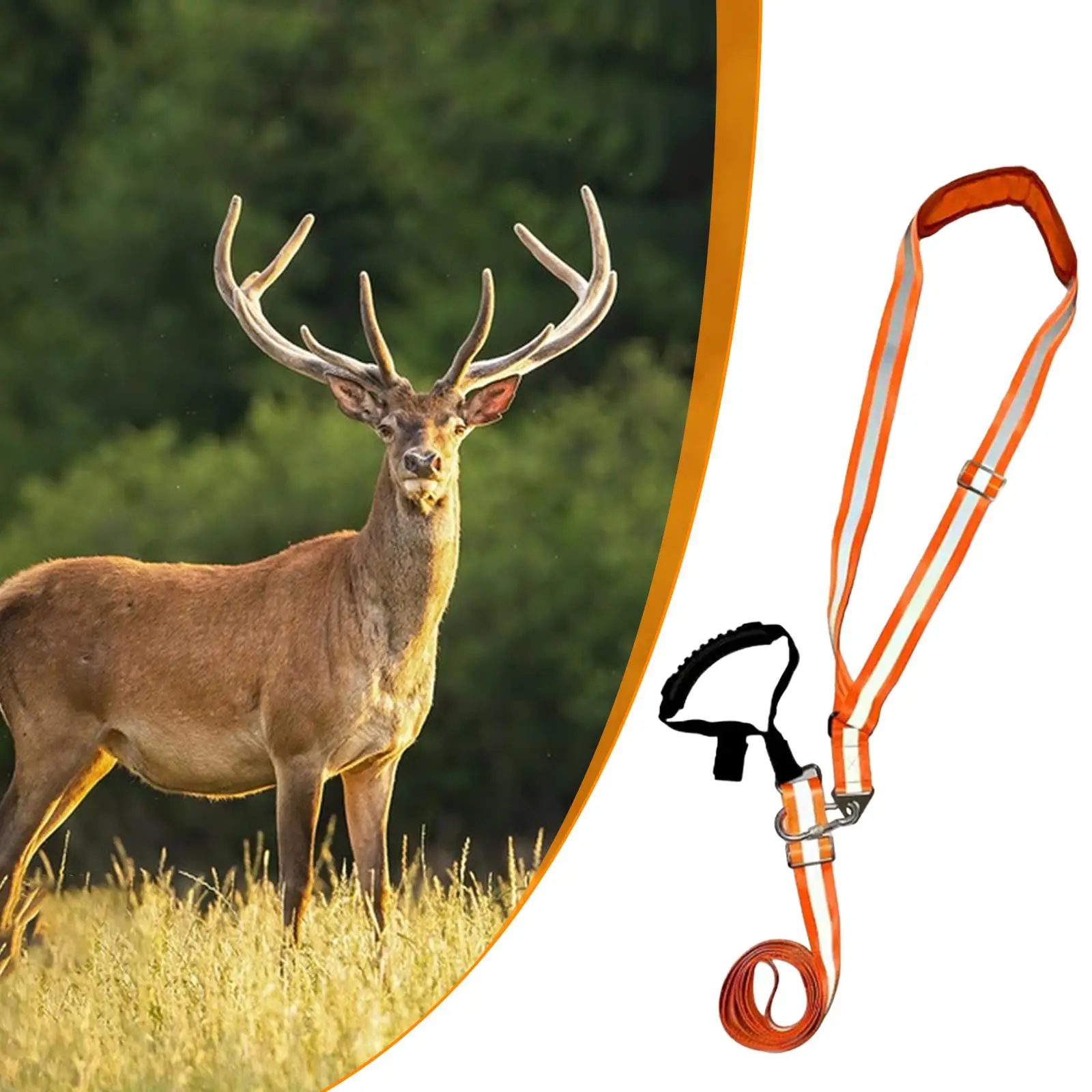 

Deer Drag and Harness Reflective Strip Webbing Padded Handle Deer Puller