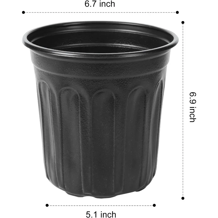 JERIA 50-Pack 1 Gallon Flexible Plant Nursery Pots with 50Pcs Plant LabelsThickened Soft Plastic Seedling Pots Seed Starting Po