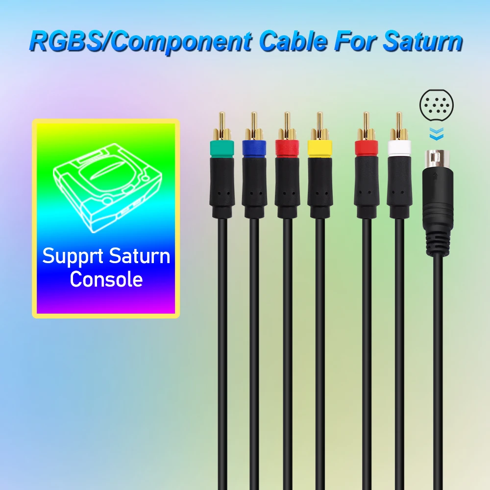 Câble de 1.8m RGBSCable pour Console de Jeux Vidéo Sega Saturn/Mega Drive, pour Nintendo N64