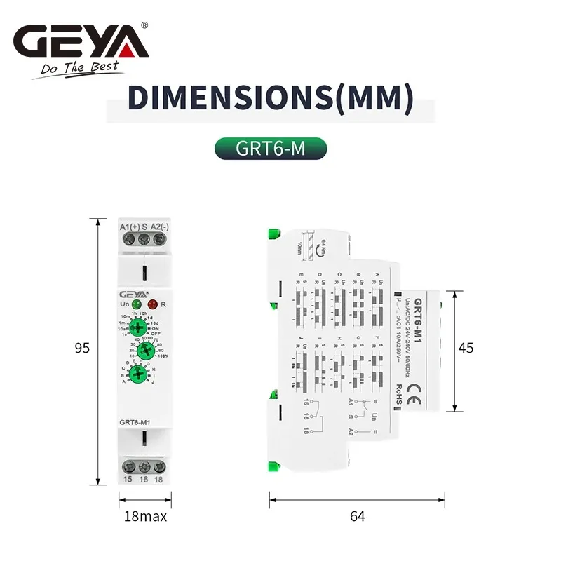 Picture 5: GEYA 10A Multifunction Delay ON Off Time Relay 10 Function Choices AC/DC24V-240V 1 Output Control Relay 0.1s-10 Days Adjustable