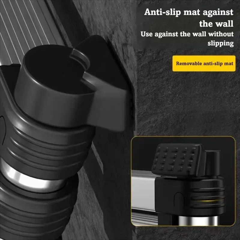 Stainless Steel Telescopic Ladder Multifunctional Herringbone Design Aluminum Alloy Construction for Home Indoor Use