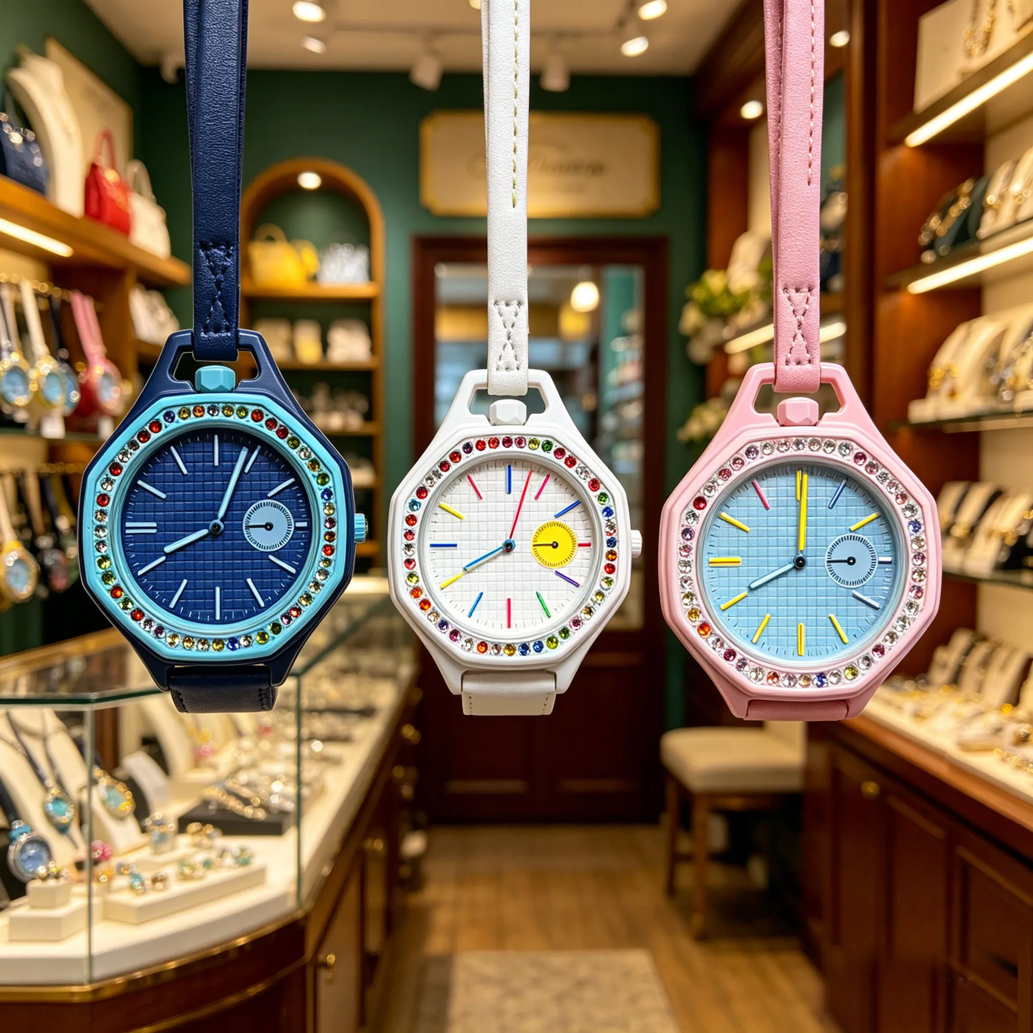 26 Years Old New Pocket Watch Octagonal Pop Style Neck Quartz Movement Candy Color Quartz Watch Color