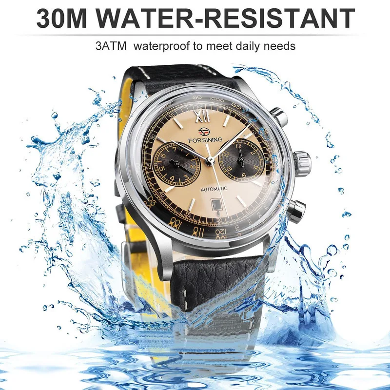 FORSINING Automatic Movement Mechanical Watches for Men Fashion Week Display Calendar Waterproof Mens Watch Relogios Masculino