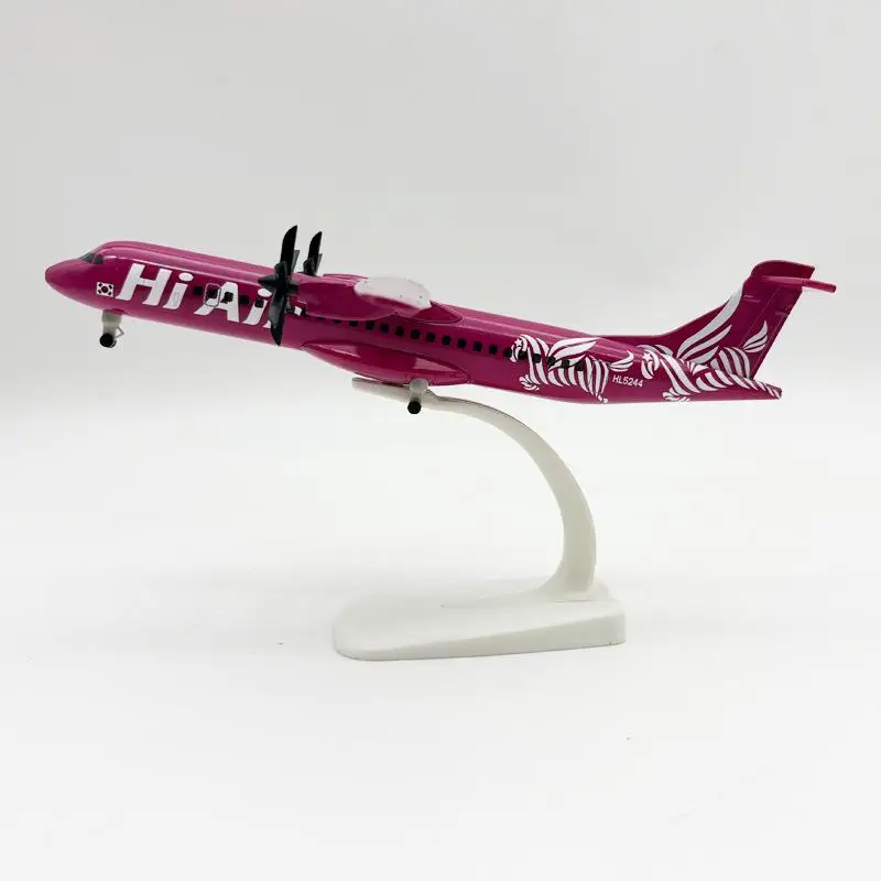 Modello di aereo in metallo in lega ATR, aereo coreano Hi Air Airlines pressofuso da 20 cm con carrello di atterraggio