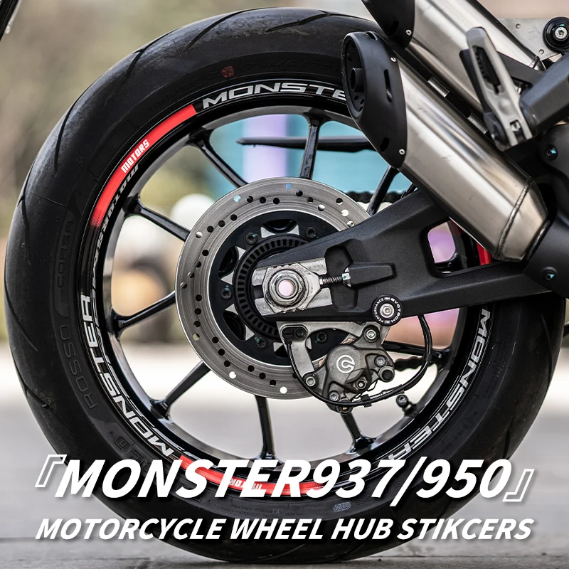 

For DUCATI MONSTER937 950 Wheel Hub Stickers Motorcycle Accessories Rim Decals Kits Safety Reflection Decoration Stickers