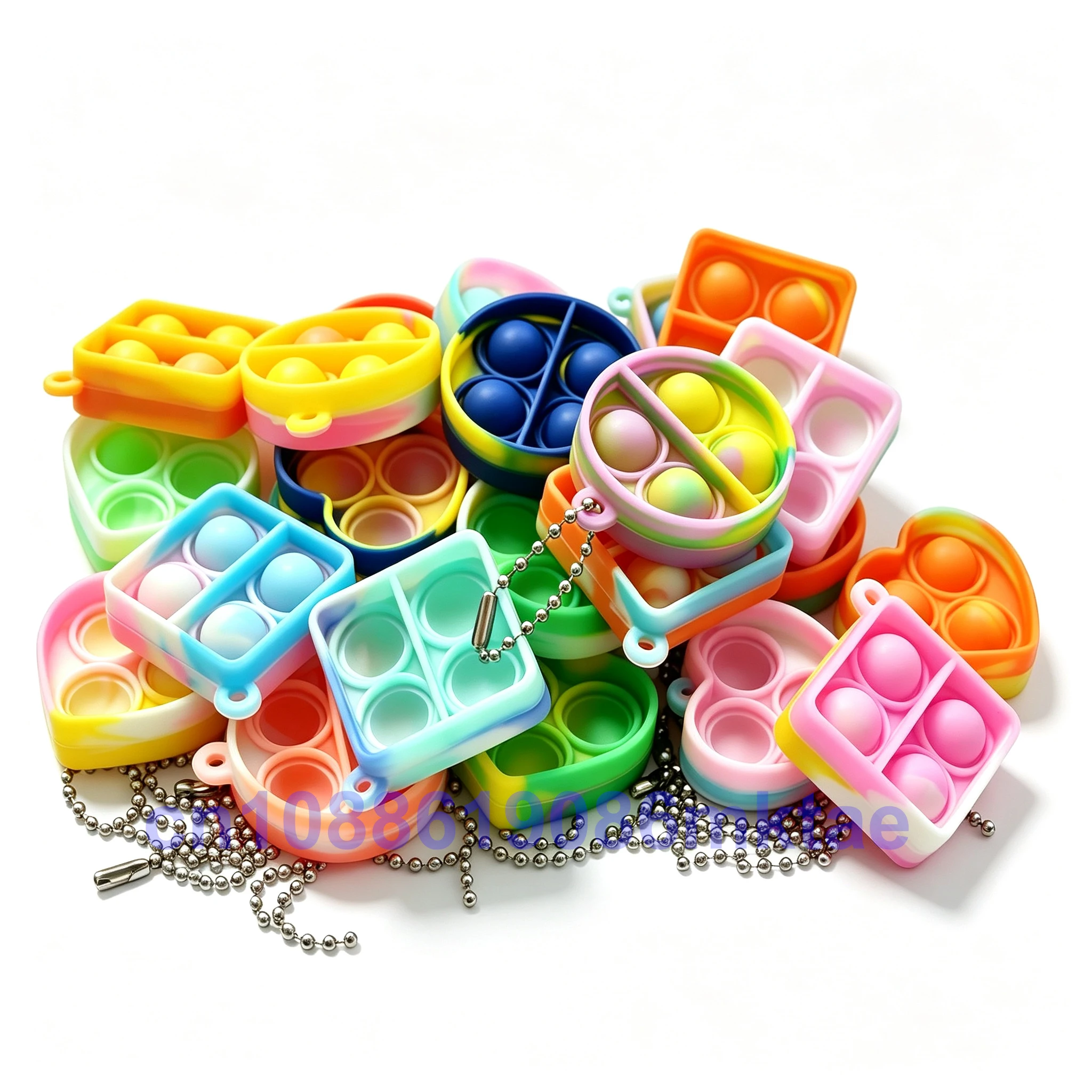 12/24pcs Mini Pop Keychain Toddlers Sensory Fidget Toys Party Favors Classroom Prizes Kids Birthday Wedding Gift for Guests