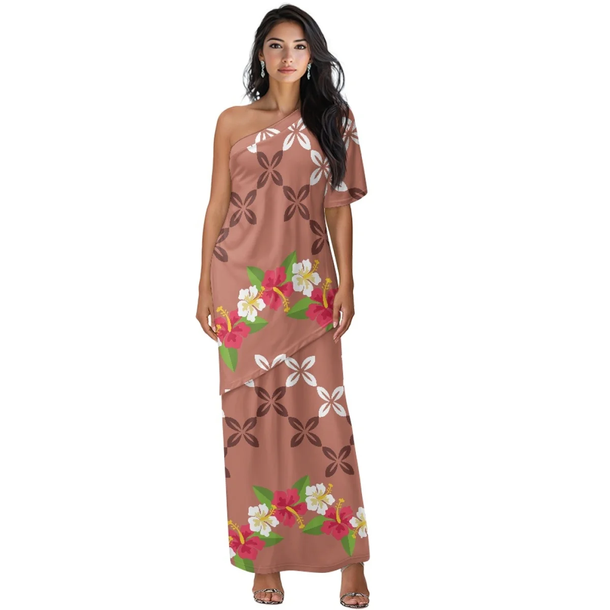 ชุดเดรสผู้หญิงคุณภาพสูง คอกลม แบบพูเลตาซี ดีไซน์หรูหรา สไตล์ฮาวาย-ซามัว แฟชั่นสำหรับงานปาร์ตี้ ชุดราตรี เสื้อและเดรสยาว