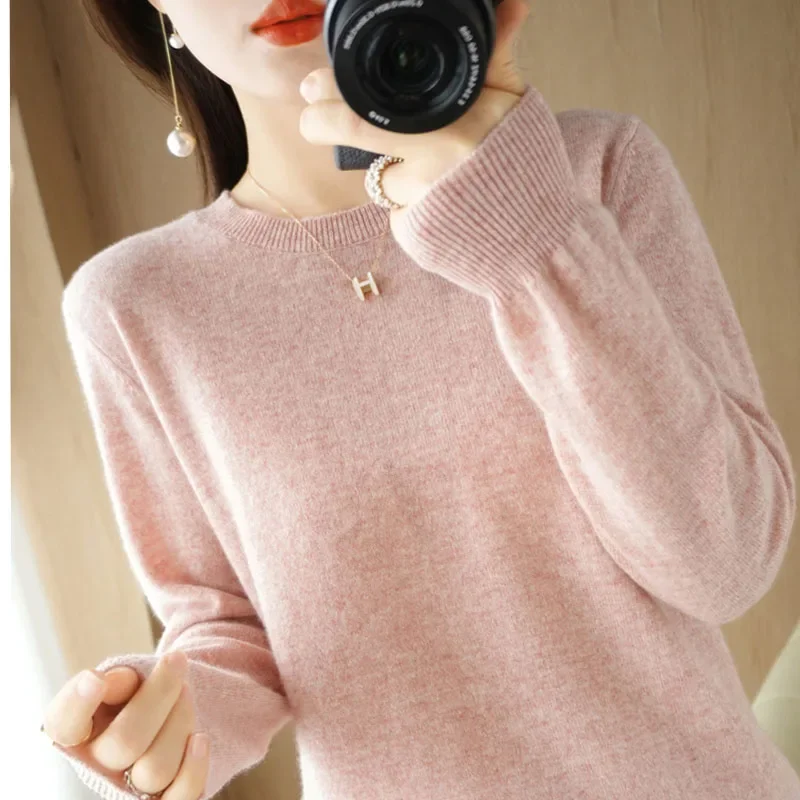 Women Sweater O-neck Autumn Winter Basic Pullover Warm Casual Pulls Jumpers Korean Fashion Spring Knitwear Bottoming Shirt 2024