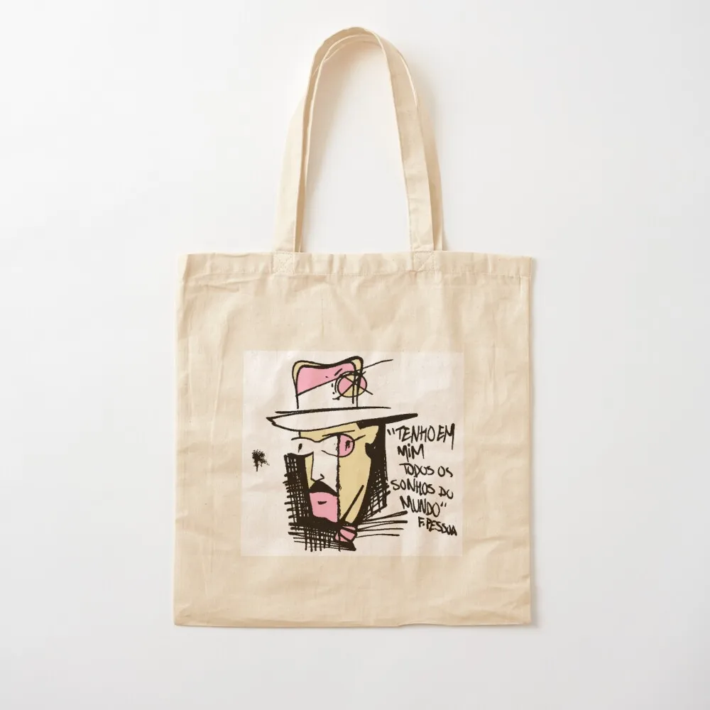 Tenho em Mim Todo os sonhos do mundo (وردي/أصفر) حقيبة حمل نسائية حقيبة تسوق حقائب حمل حقيبة امرأة كبيرة #2