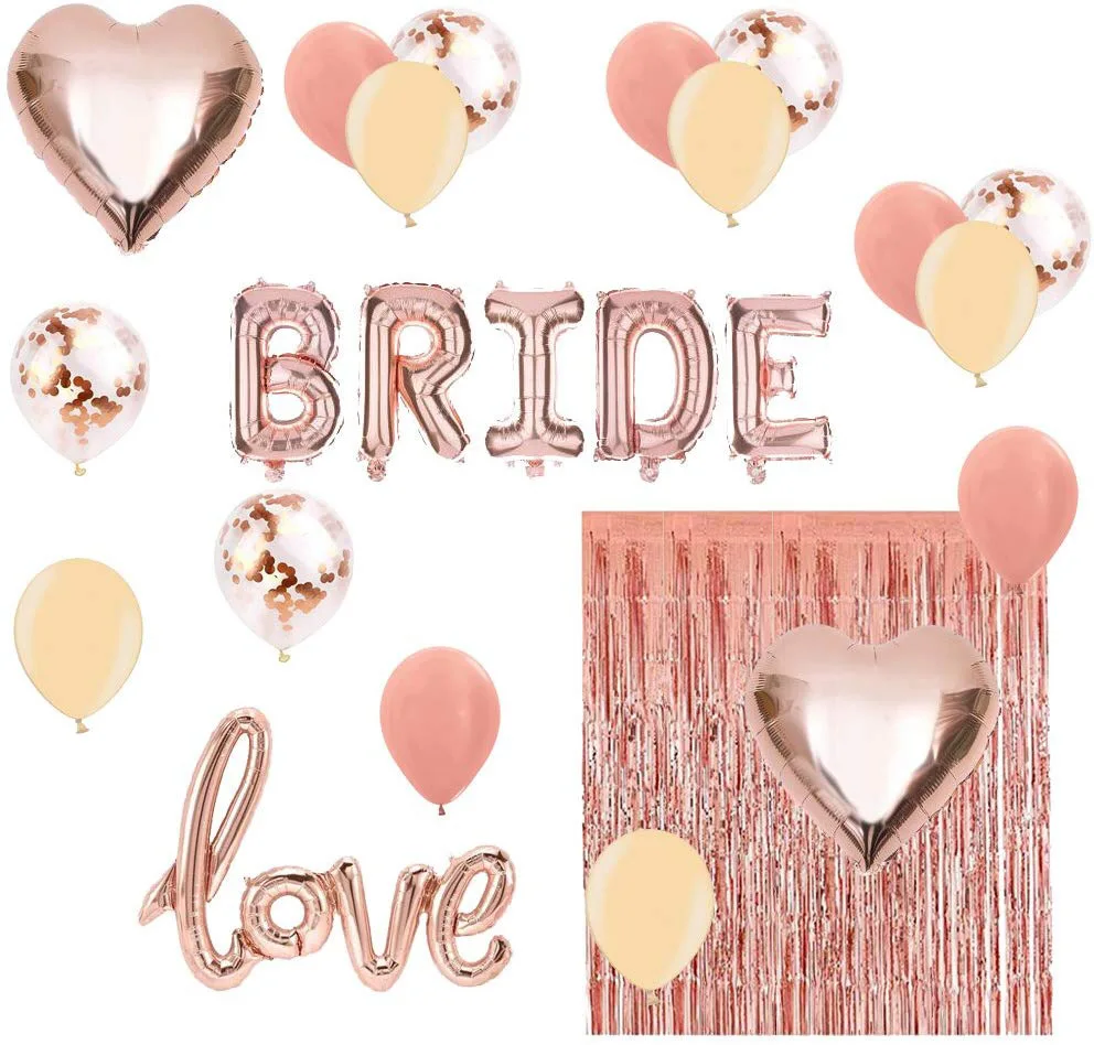 Cross border Hot Selling New BRIDE Rose Gold Set Party Background Wall Decoration Decoration Set Balloon