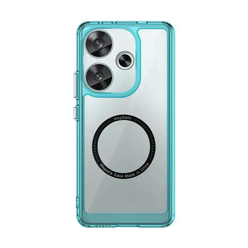 맥세이프 케이스, 샤오미 포코 F7 프로 M6 4G F6 폰 케이스, 맥세이프 마그네틱 무선 충격 방지 레이저 커버용 메탈 링 포함