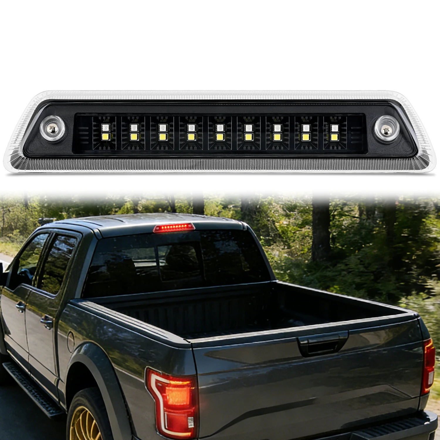 Nilight Third Brake Light for Ford F-150 2009 2010 2011 2012 2013 2014 | for Ford F-150 2009 2010 2011 2012 2013 2014, High Mount 3rd Stop Reverse Cargo LED Rear Cab Center Truck Tail Replacement