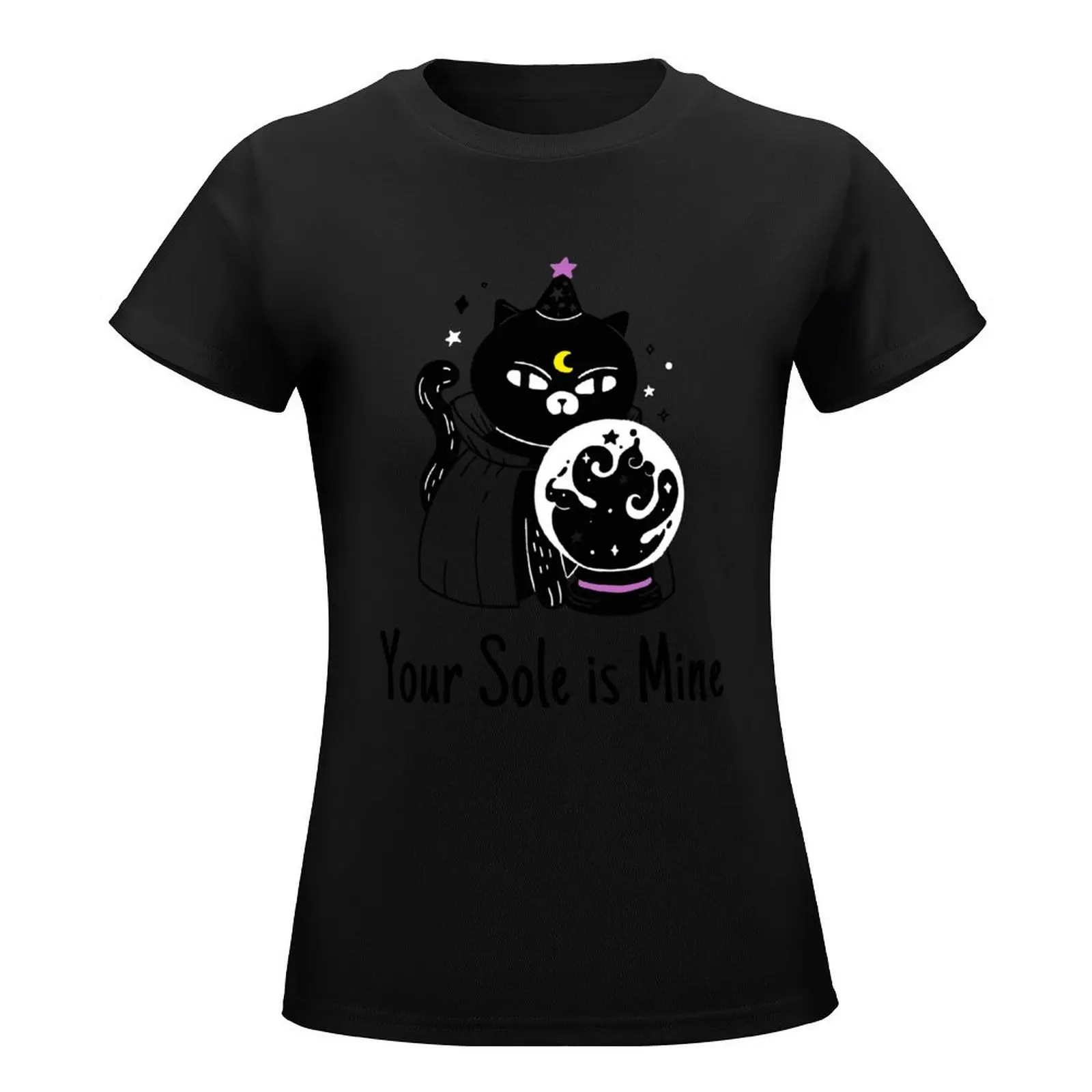 Your Sole is mine meaw Black cat T-Shirt plus size tops lady clothes cat shirts for Women