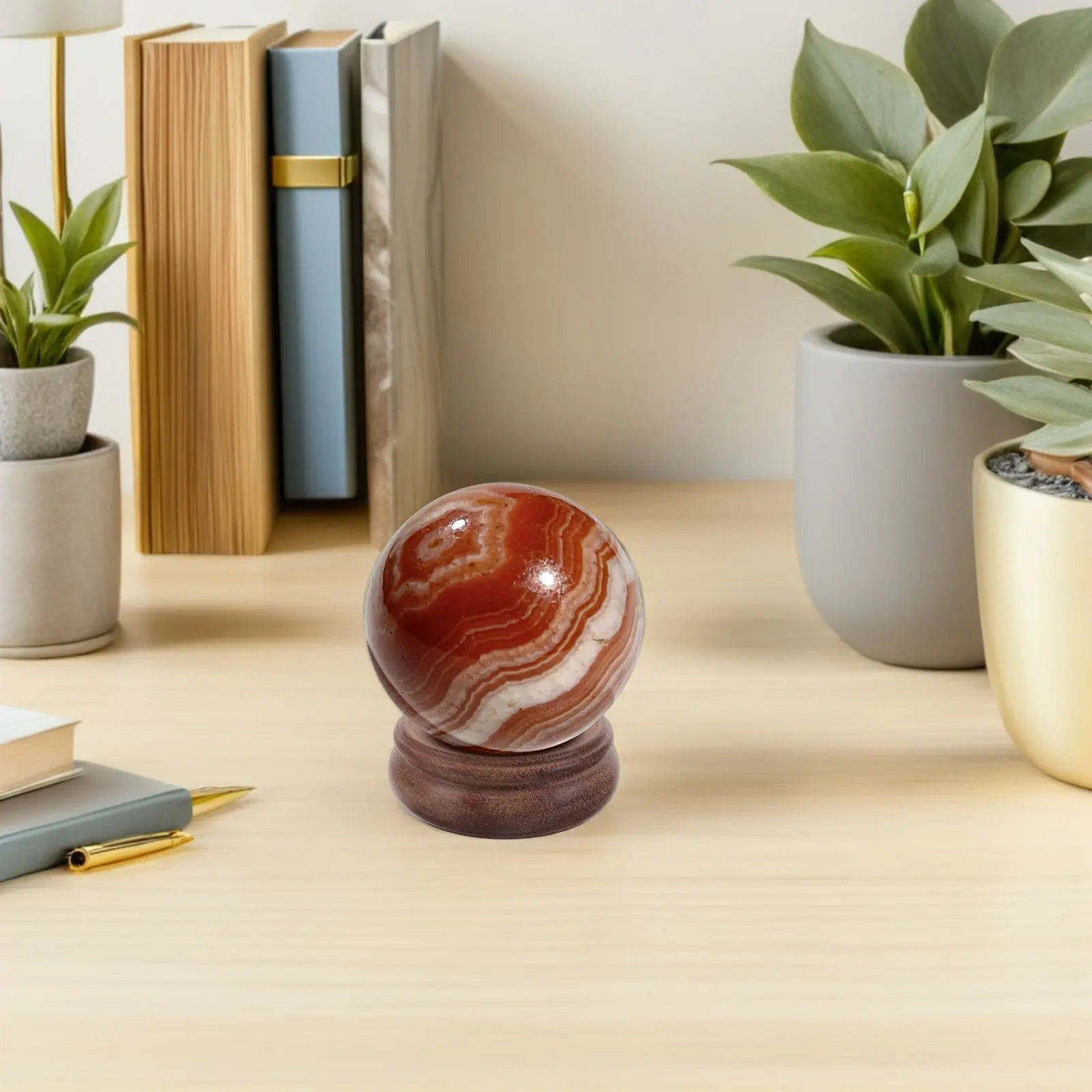 Wooden Crystal Ball Holder Stand Natural Grain Round Display Pedestal for Gemstone Sphere Quartz Globe Egg Decorative Home