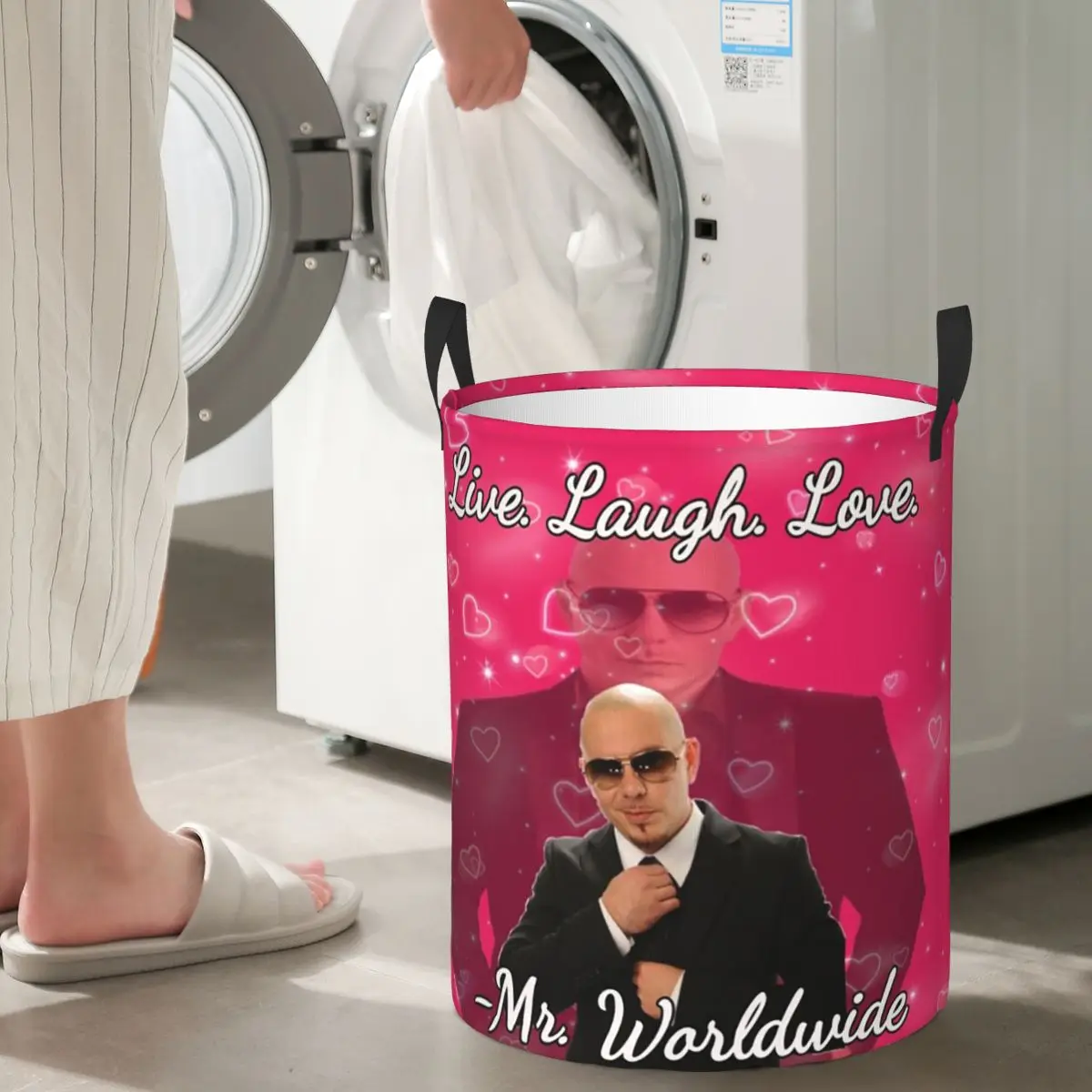 

Складные корзины для стирки Mr Worldwide Live Laugh Love, корзина для хранения игрушек для грязной одежды, большая водонепроницаемая коробка