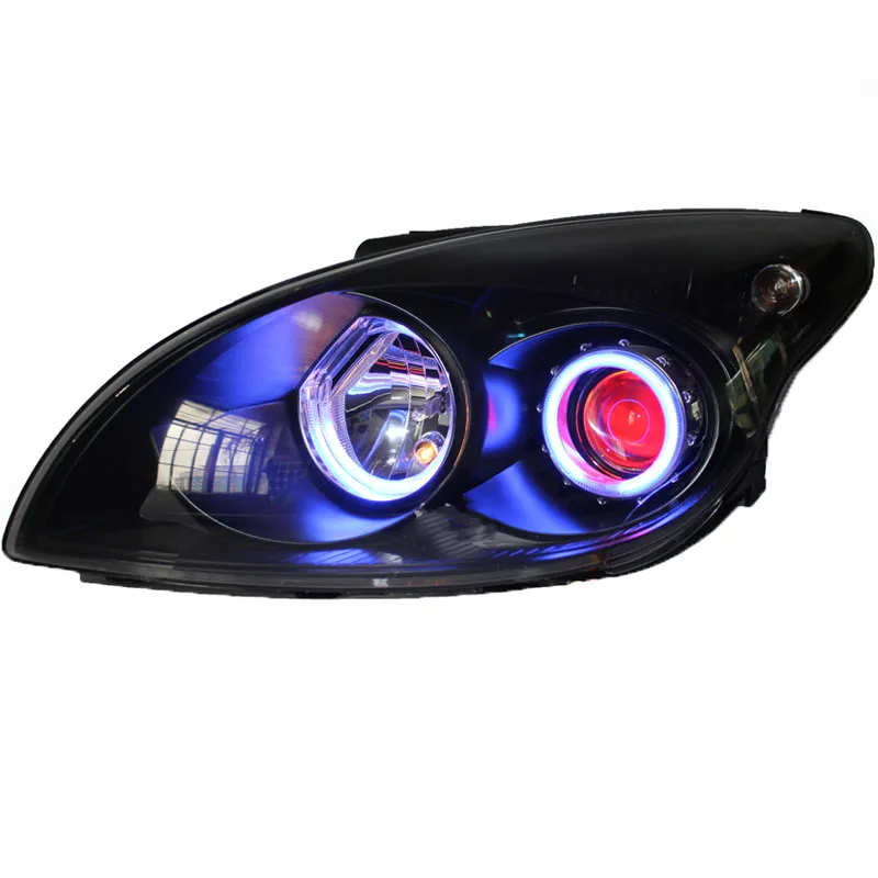 Eosuns LED Headlight Assembly for Hyundai I30 angel eye lens turn signal drl daytime running lamp автомобильные товары