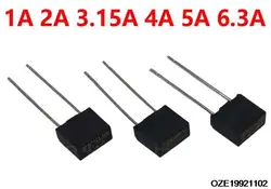 10pcs LCD Square Fuse Slow Blow 250V T 1A 2A 3.15A 4A 5A 6.3A