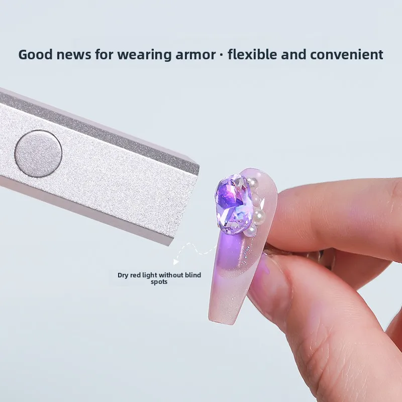 Przenośna, ręczna mini lampka do paznokci do szybkiego suszenia wszystkich lakierów hybrydowych, suszarka do paznokci USB, mini lampka UV LED w formie długopisu.