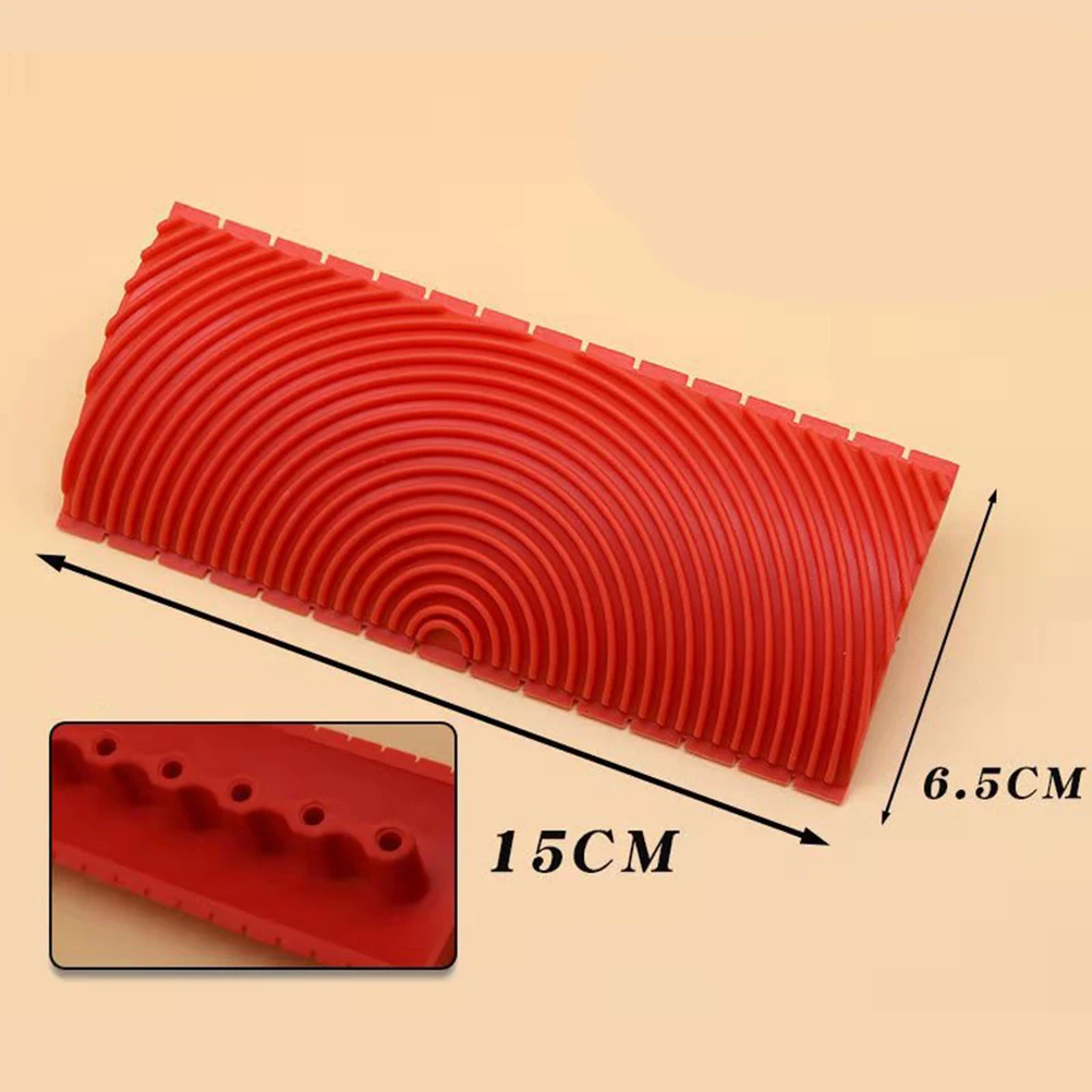 

2pcs Wood Grain Tool Rubber Imitation Roller For Diy Wall Decoration Skid Proof Comfort Handle Home Office 3 Inches 6 Inches