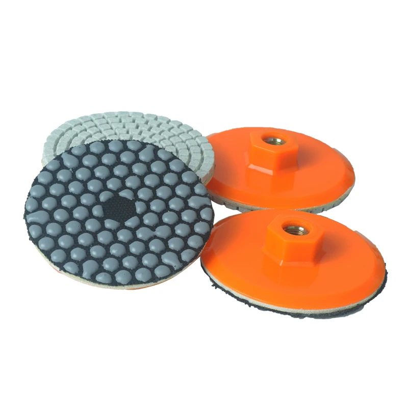 4Pcs 100mm Integrated Diamond Wet/Dry Polishing Pad With Backer For Grinding Granite Stone Concrete Marble Quartz Abrasive Tool