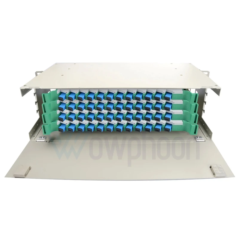 Customized Fiber Optic Patch Panel, Rack Mount Optical Distribution Frame Full Load, SM, 19 Inches, 48 Core, LC, ST, FC, SC, ODF