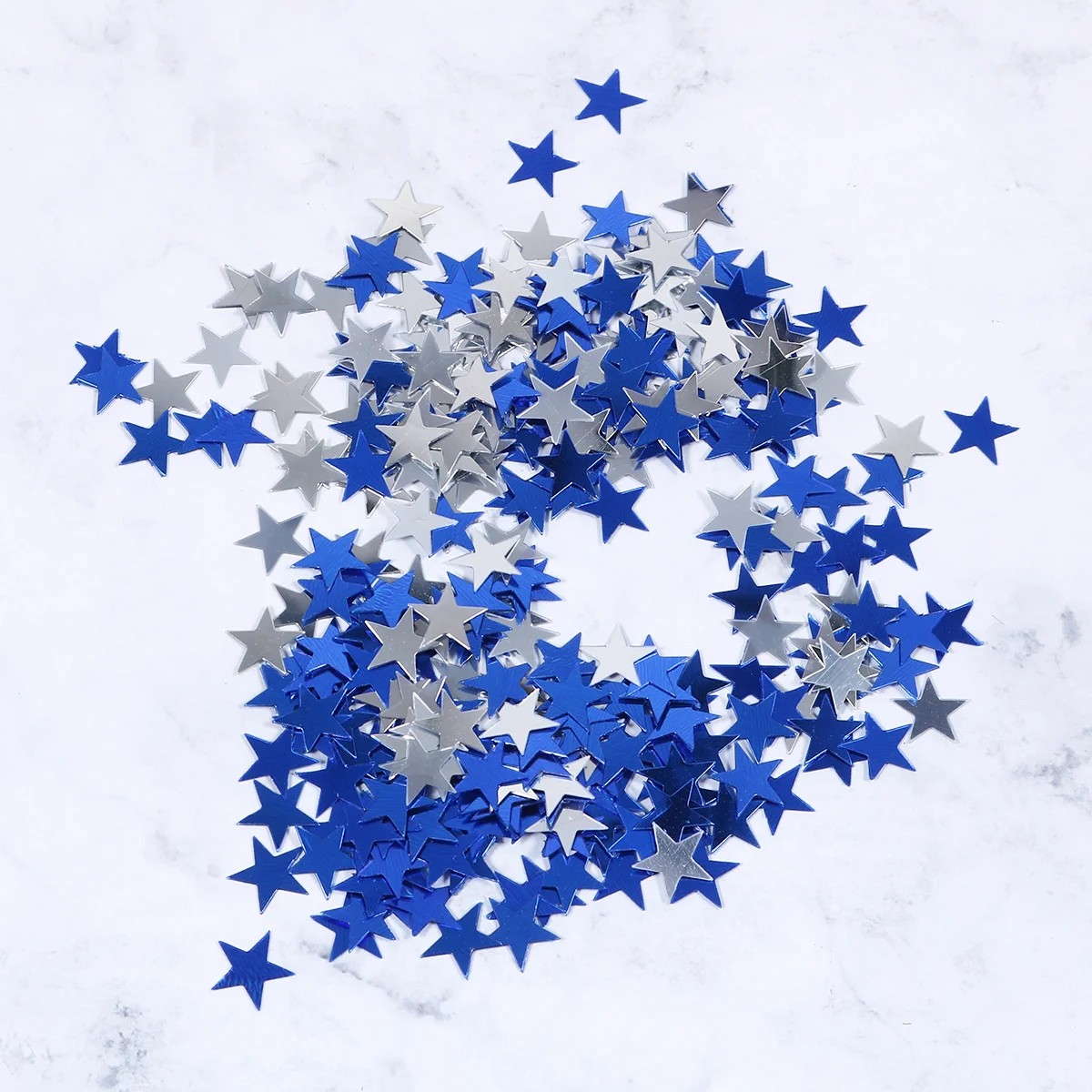 

2000Pcs 10Mm Pentagram Sequins Colorful Small Confetti Set for Table Decoration Event Celebration Supplies Blue and Silver
