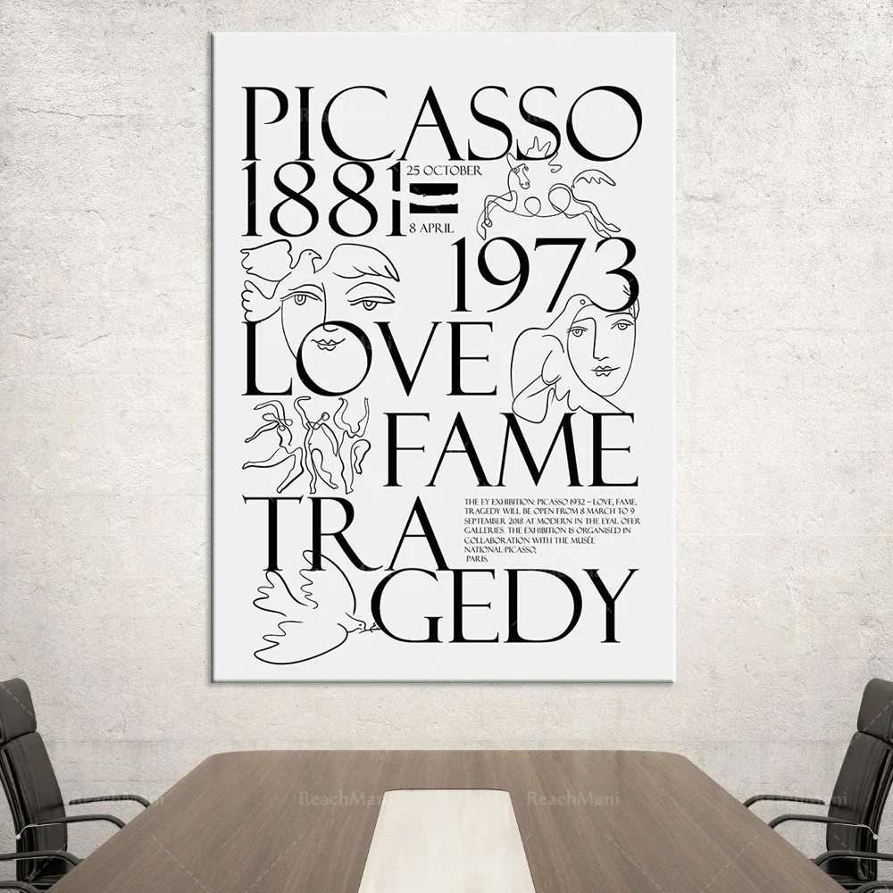 Picasso Poster One Line Drawing Picasso Wall Art Picasso Sketch Picasso Line Art Picasso Exhibition Poster Pablo Picasso Print P