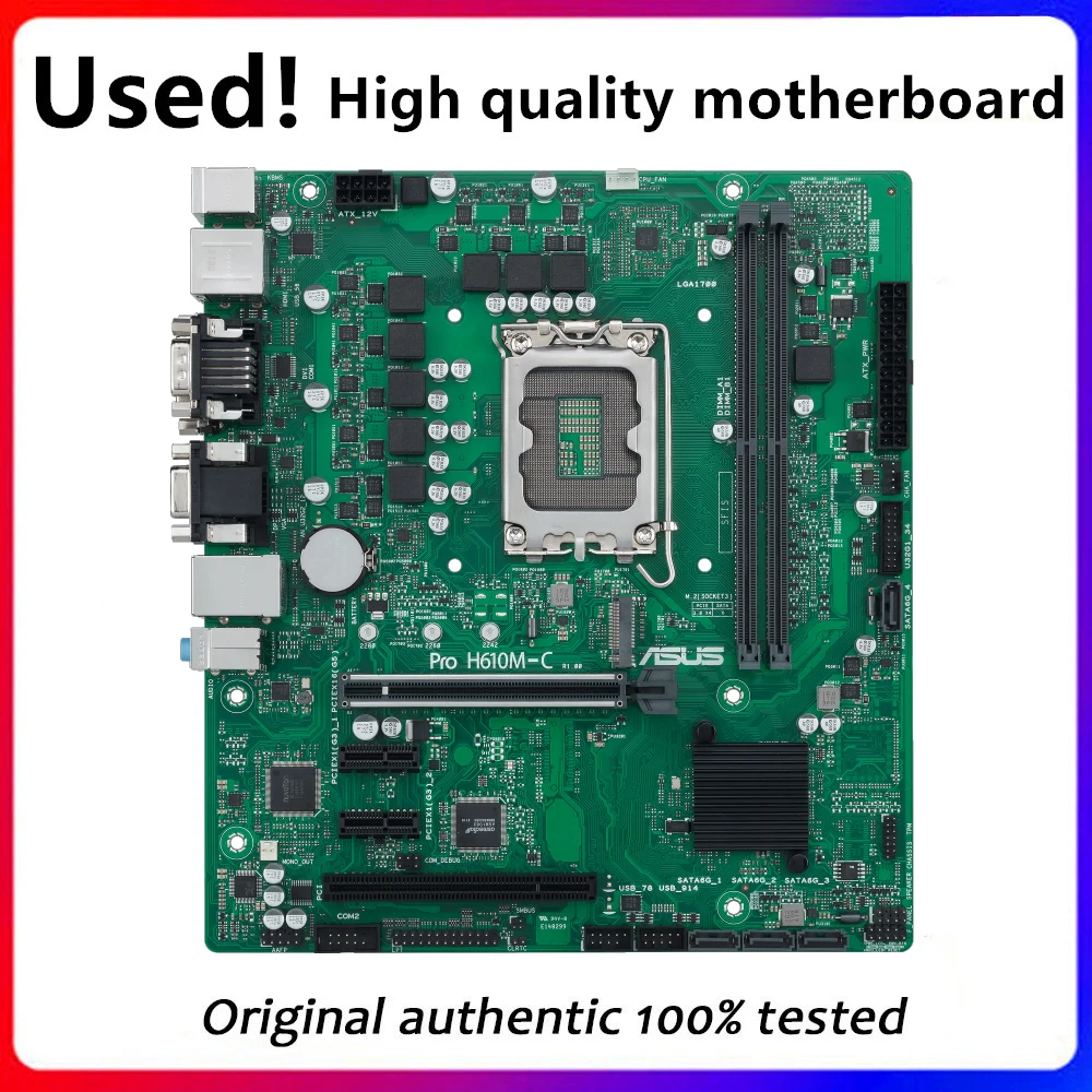 Used For Asus Pro H610M-C-CSM Original Desktop For Intel H610 DDR4 Motherboard LGA 1700 Support 12400F 12400 i3 12100F