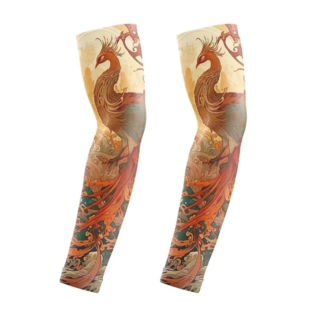 

Ice Fabric Flower Arm Sleeves Breathable UV400 Tattoo Arm Sleeves Sun Protection Quick Dry Camping Moto Sleeve Outdoor Sports